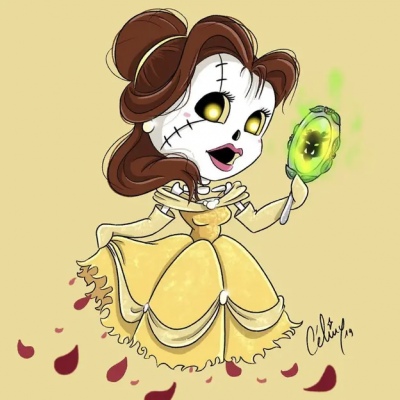 苏柒：迪士尼公主骷髅动漫Q版手绘图